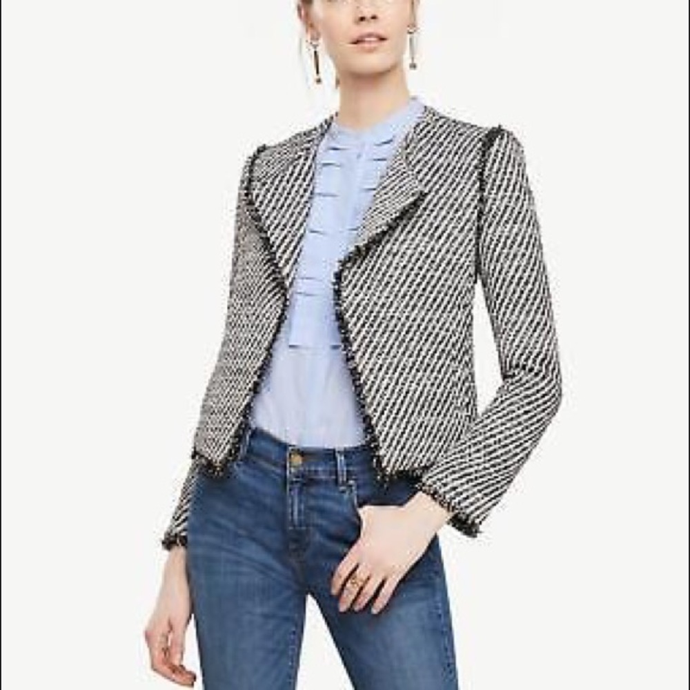 NWT Ann Taylor Fringe Trim Blazer Size 0